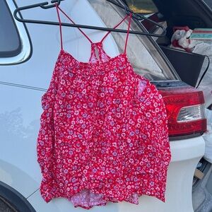 No Boundaries Red Floral Women's Top